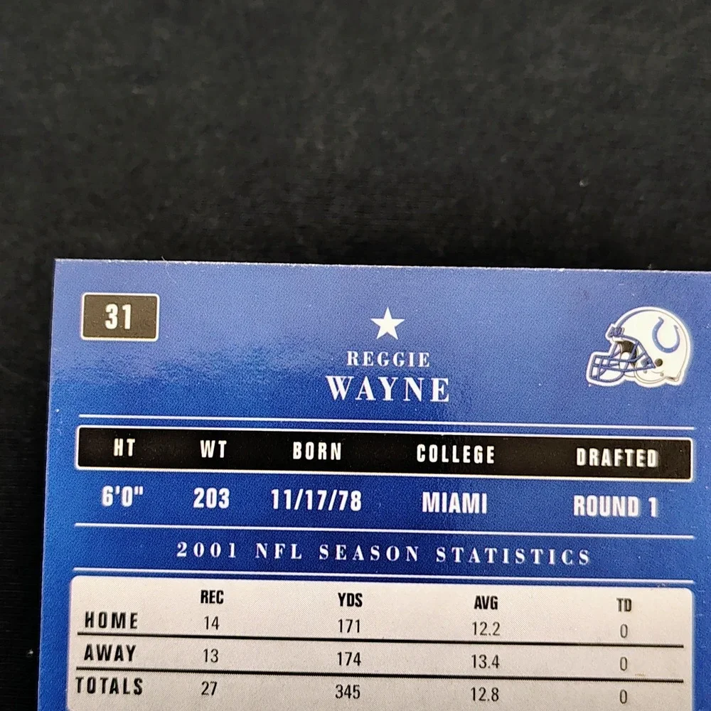 2002 Playoff Contenders‎ Season Ticket Reggie Wayne Indianapolis Colts #31